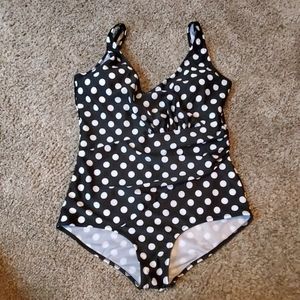 Brand new black and white polka dot swimsuit